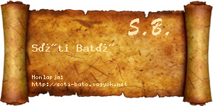 Sóti Bató névjegykártya
